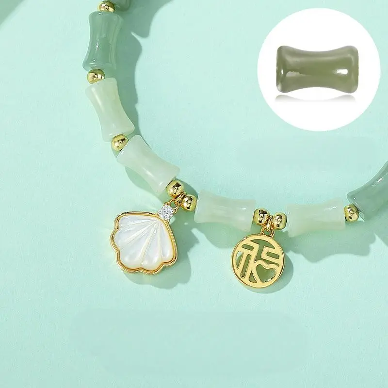 Mu Yao Hetian Jade Bracelets Pale Greenish White Jade Unisex-2