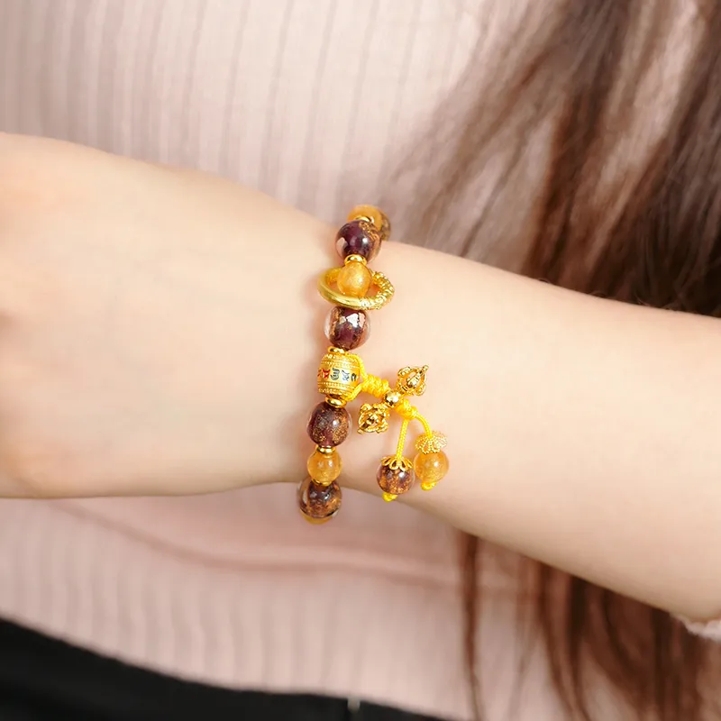 Mount Wutai Colored Glaze Beaded Bracelet #Good Luck Unisex-4