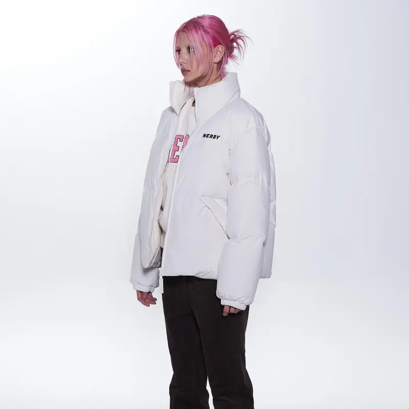Nerdy Down Jackets Unisex Milk White-3