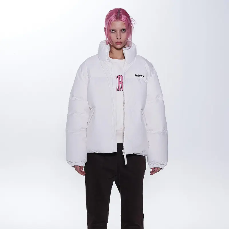 Nerdy Down Jackets Unisex Milk White-2