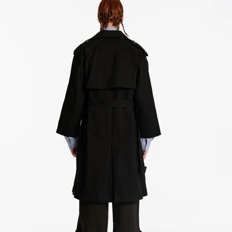 Nerdy Trench Coats Unisex Black-3