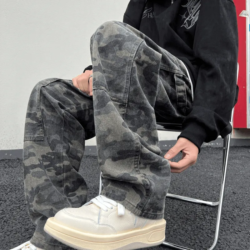 PAINT STAIN Casual Pants Unisex Fashion Camouflage Pants-11