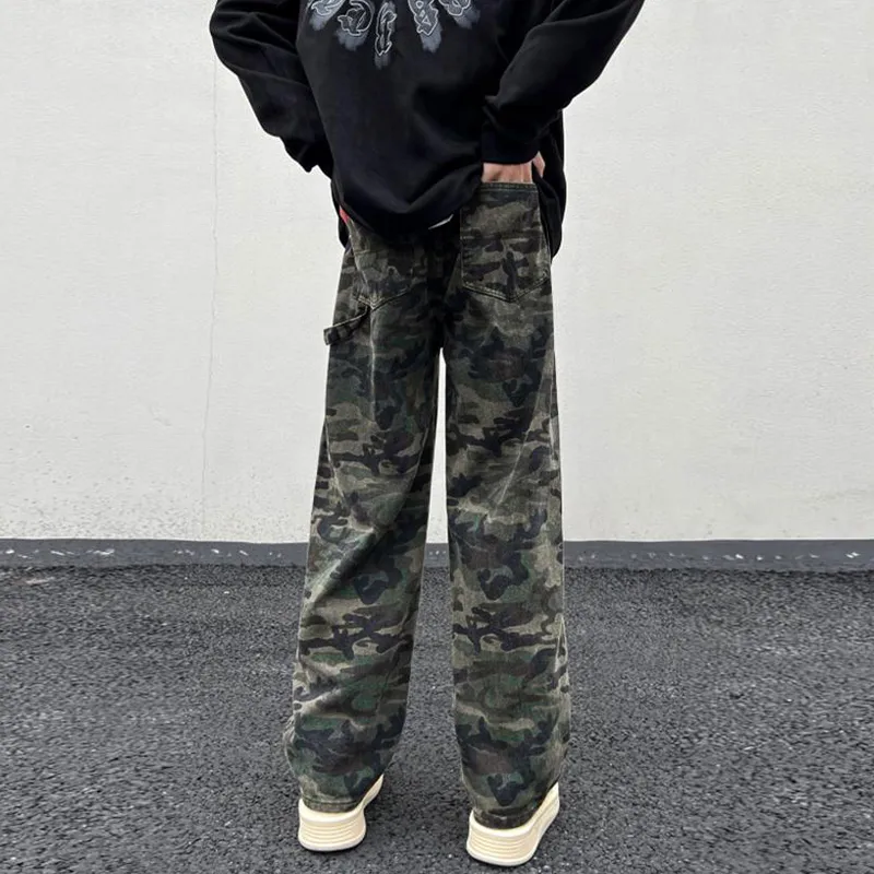 PAINT STAIN Casual Pants Unisex Fashion Camouflage Pants-4
