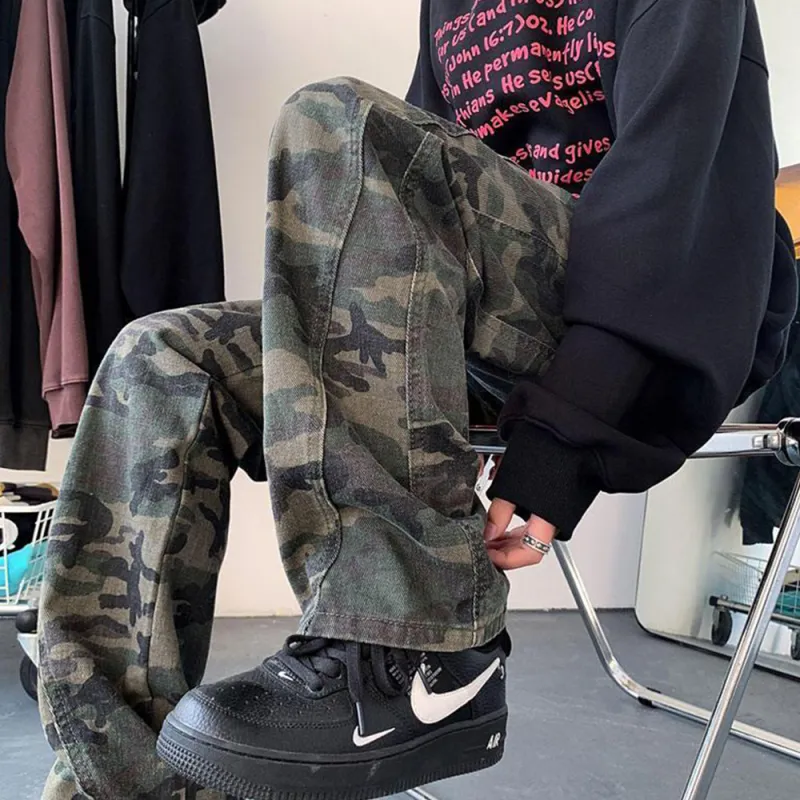 PAINT STAIN Casual Pants Unisex Fashion Camouflage Pants-19