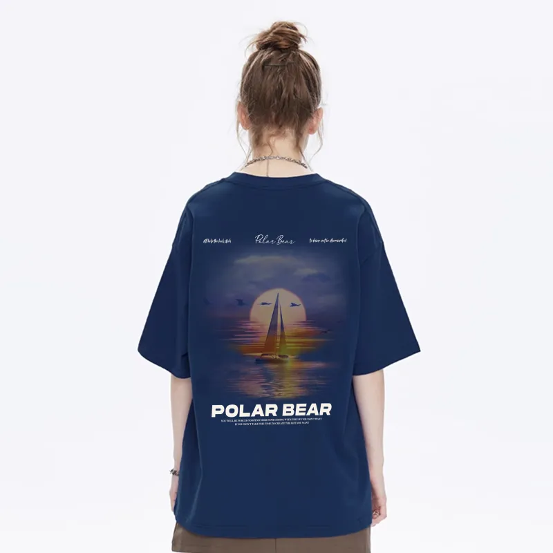 POLAR BEAR Drop Shoulder Sleeve T Shirt Unisex-13