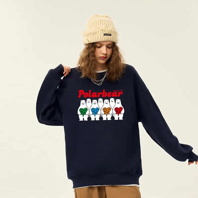 POLAR BEAR Sweatshirt Unisex Burgundy-19