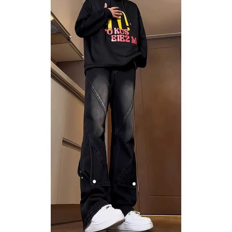 WELTER EXPERIMENT American Luxury Streetwear Trendy Brand Loose Fit Straight Fit Jeans Unisex-2