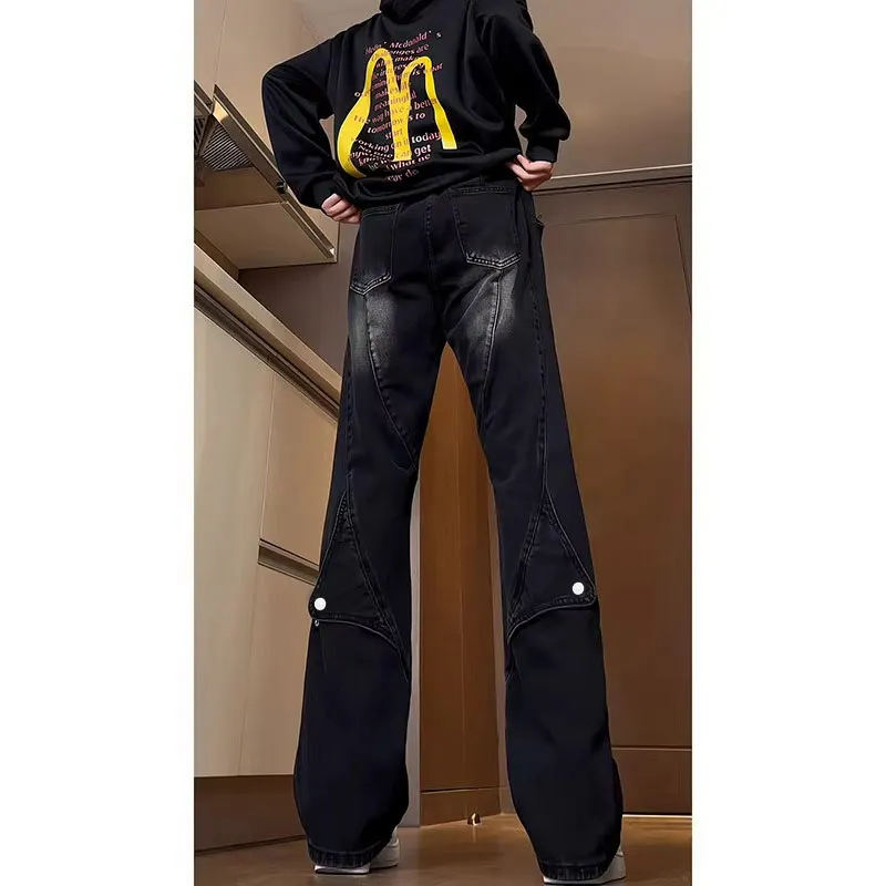 WELTER EXPERIMENT American Luxury Streetwear Trendy Brand Loose Fit Straight Fit Jeans Unisex-5