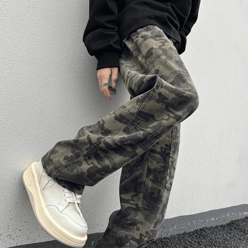 PAINT STAIN Casual Pants Unisex Fashion Camouflage Pants-5