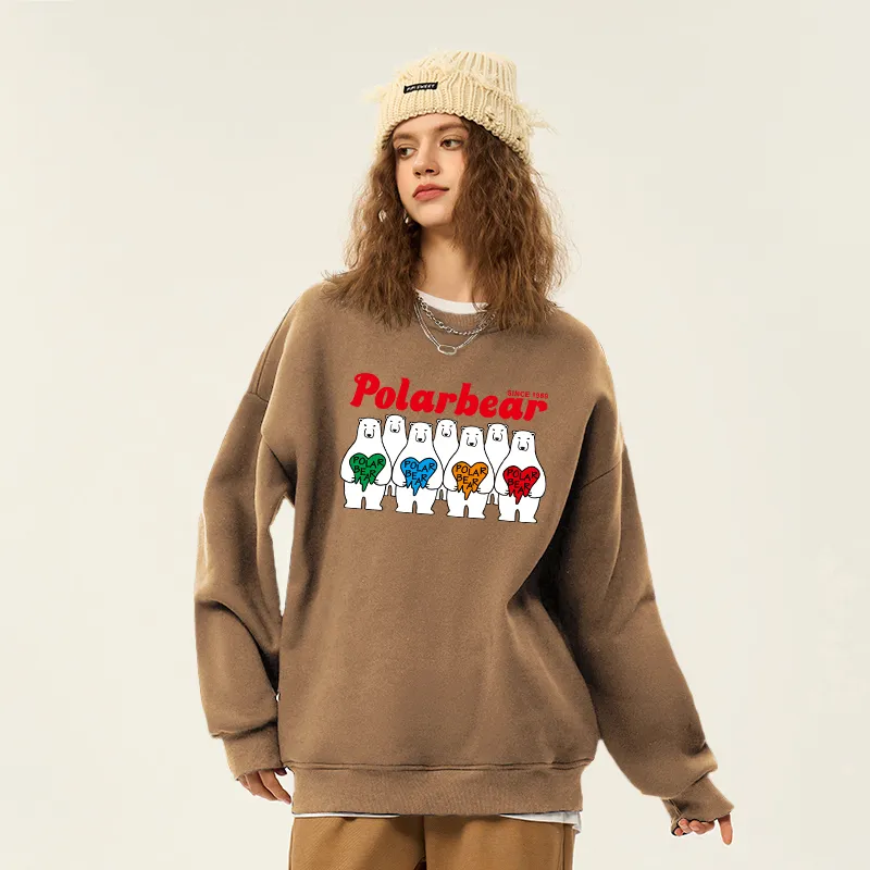 POLAR BEAR Sweatshirt Unisex Burgundy-18
