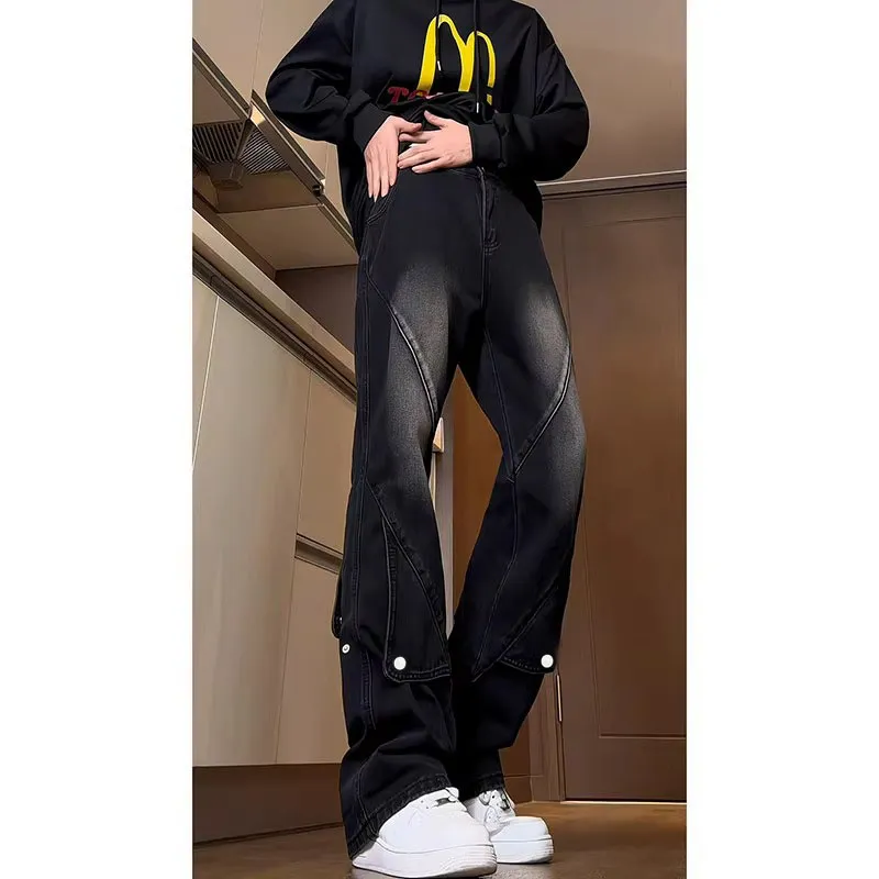 WELTER EXPERIMENT American Luxury Streetwear Trendy Brand Loose Fit Straight Fit Jeans Unisex-1