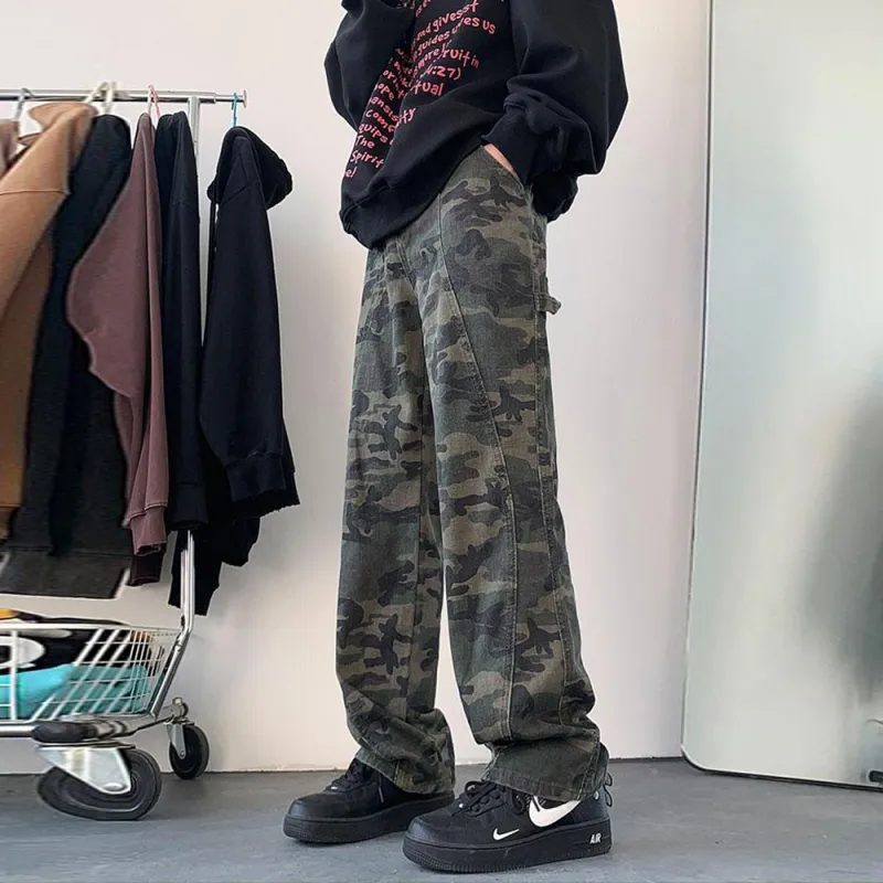 PAINT STAIN Casual Pants Unisex Fashion Camouflage Pants-17