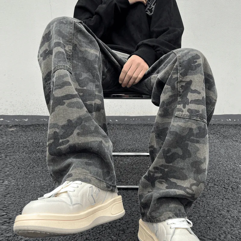 PAINT STAIN Casual Pants Unisex Fashion Camouflage Pants-10