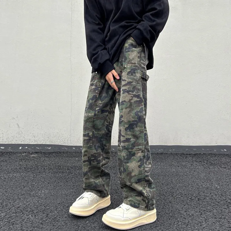 PAINT STAIN Casual Pants Unisex Fashion Camouflage Pants-9