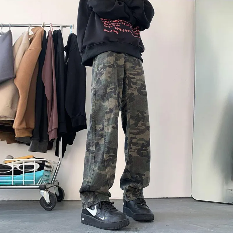 PAINT STAIN Casual Pants Unisex Fashion Camouflage Pants-16