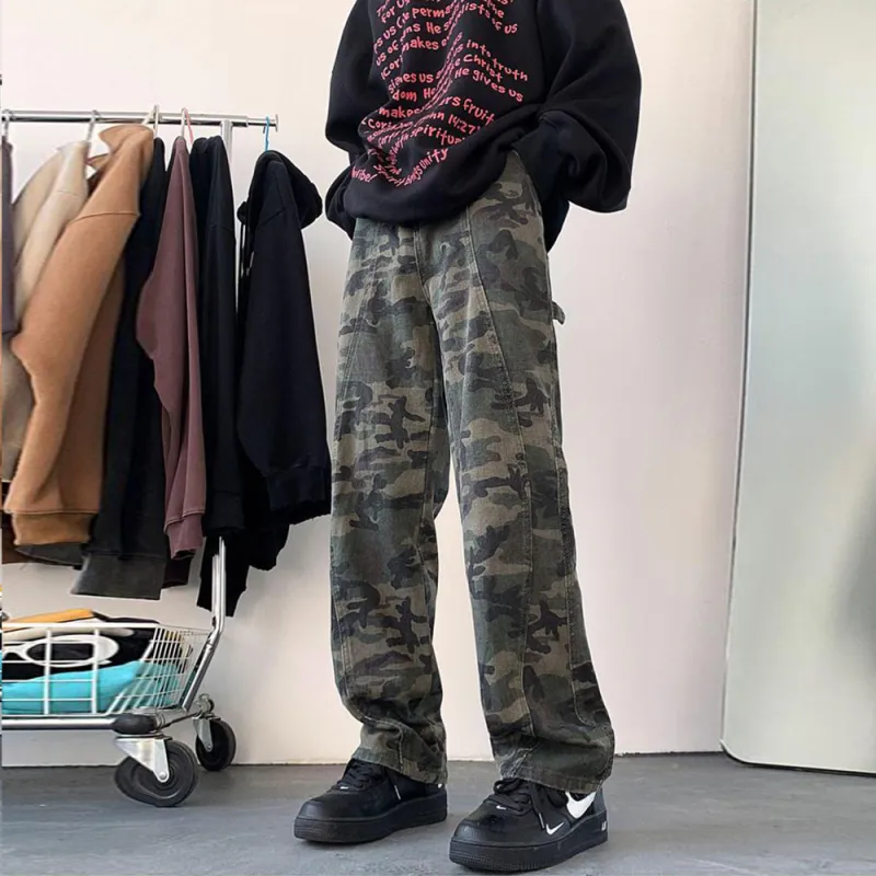 PAINT STAIN Casual Pants Unisex Fashion Camouflage Pants-20