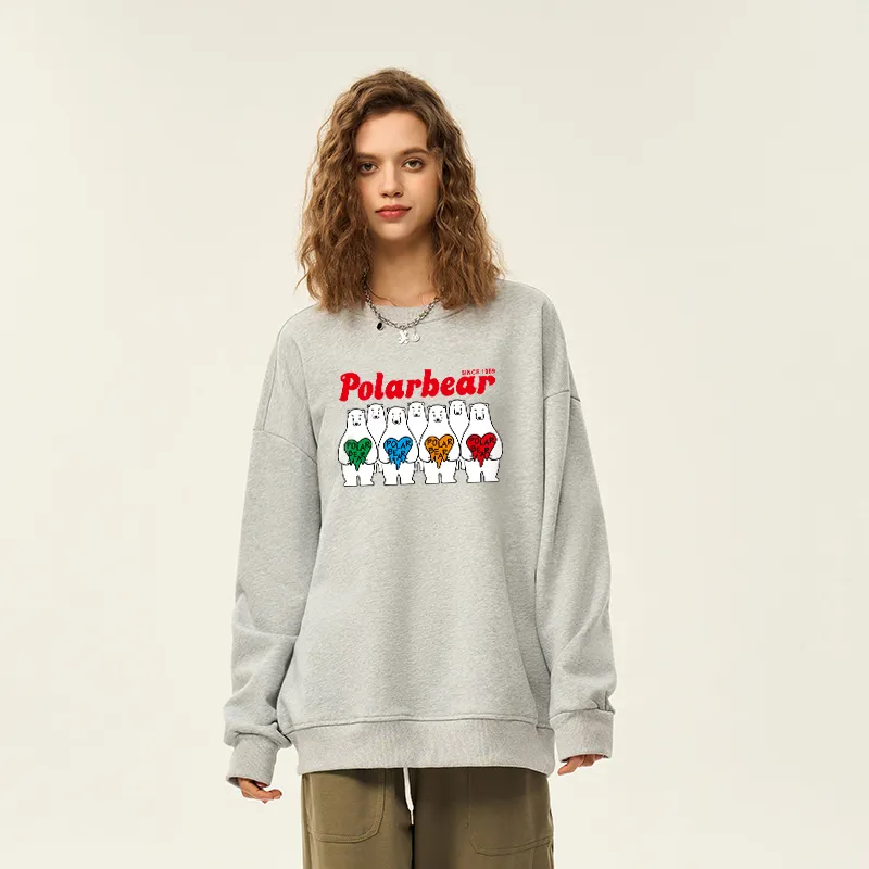 POLAR BEAR Sweatshirt Unisex Burgundy-17