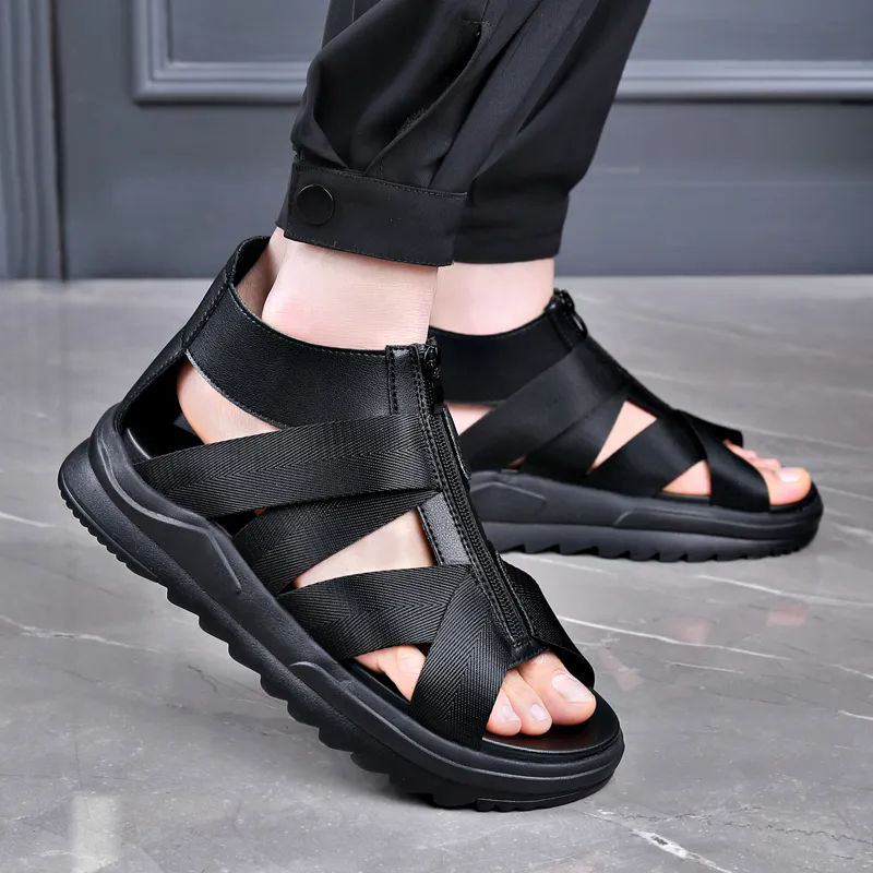 LUOMAIKE Beach Sandals Men's Black-4