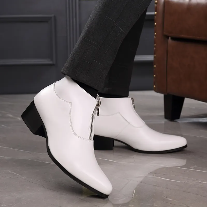 LUOMAIKE Ankle Boots Men White/Black-3
