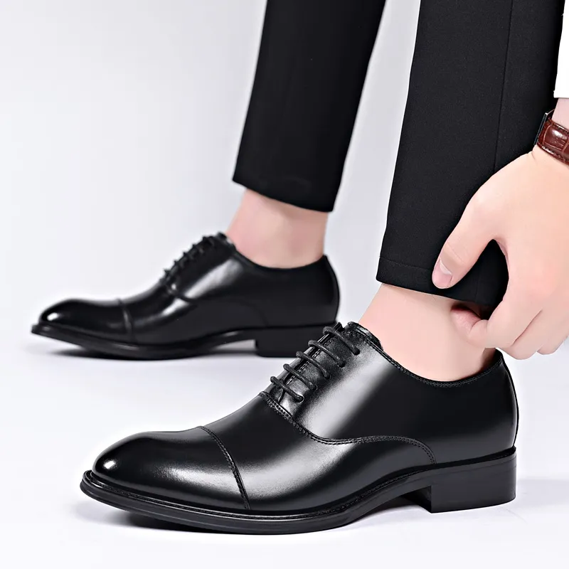 LUOMAIKE Dress Shoes Men Low Top Black, Brown-3