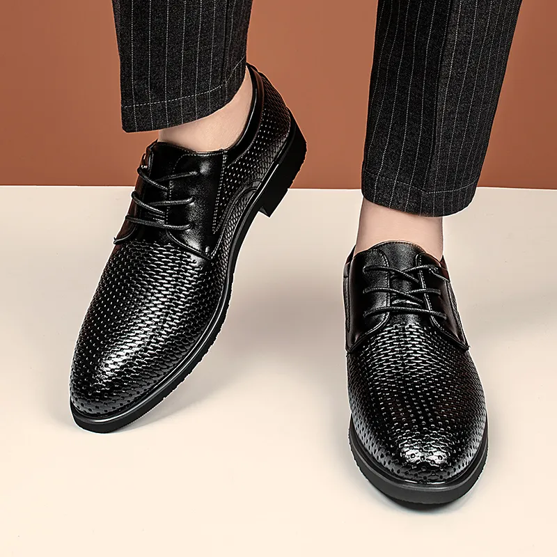 LUOMAIKE Dress Shoes Men Low Top Black, Brown-2