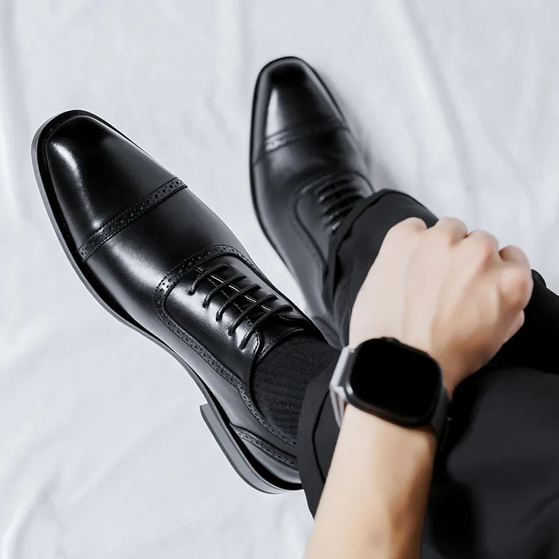 LUOMAIKE Dress Shoes Men Low Top Black, Brown-9