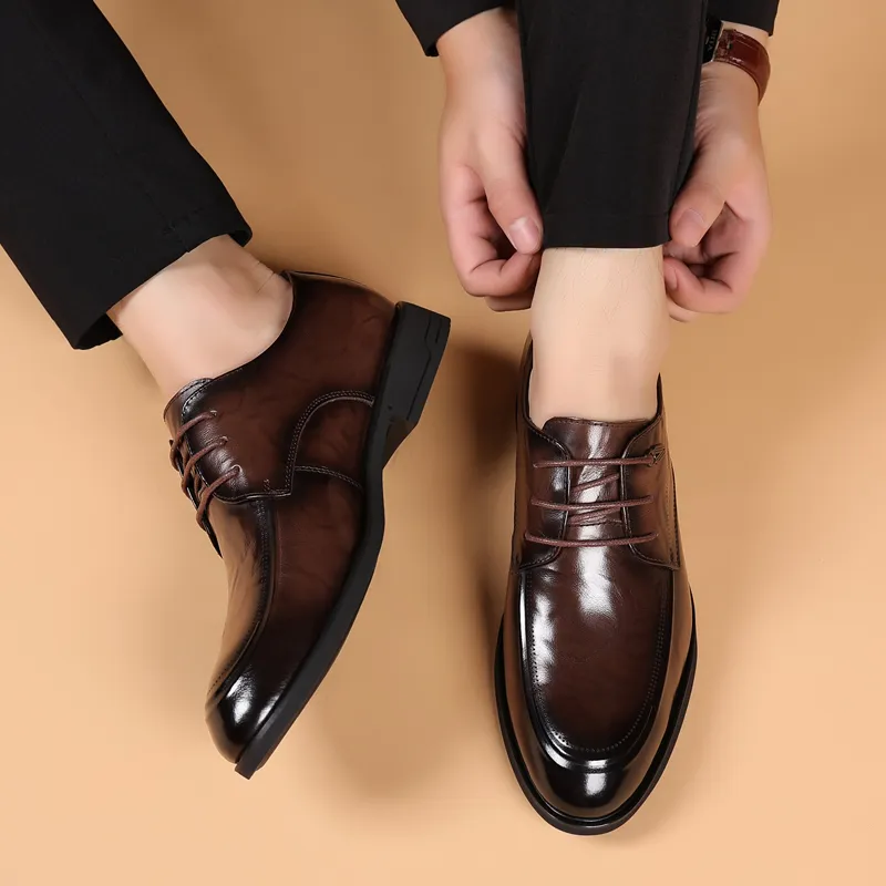 LUOMAIKE Dress Shoes Men Low Top Black, Brown-1
