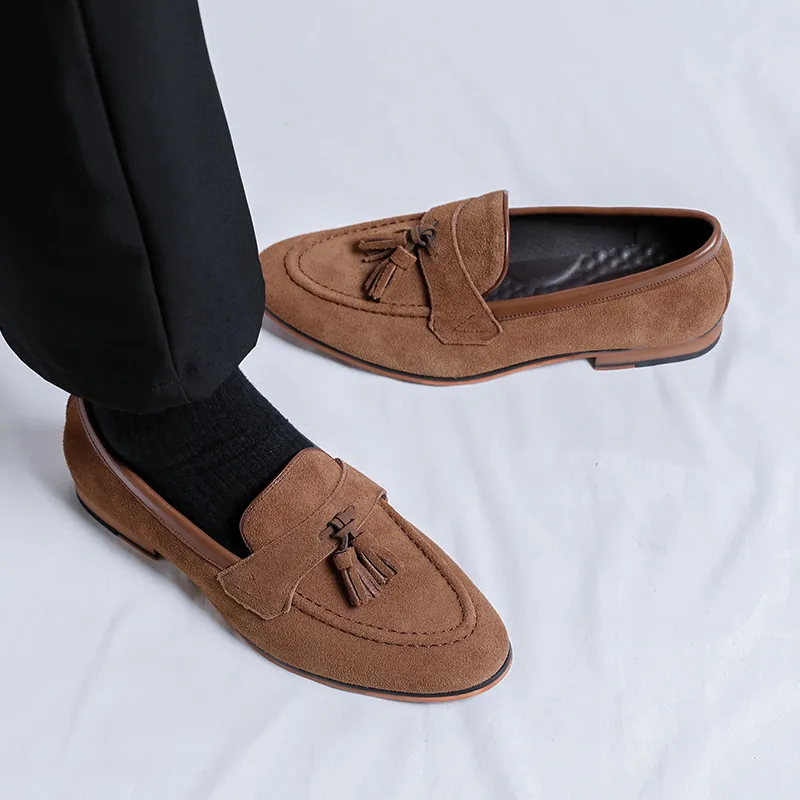 LUOMAIKE Loafers Men Brown-8
