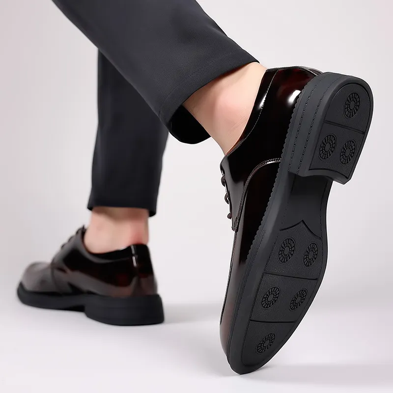 LUOMAIKE Dress Shoes Men Low Top Black/Brown-7