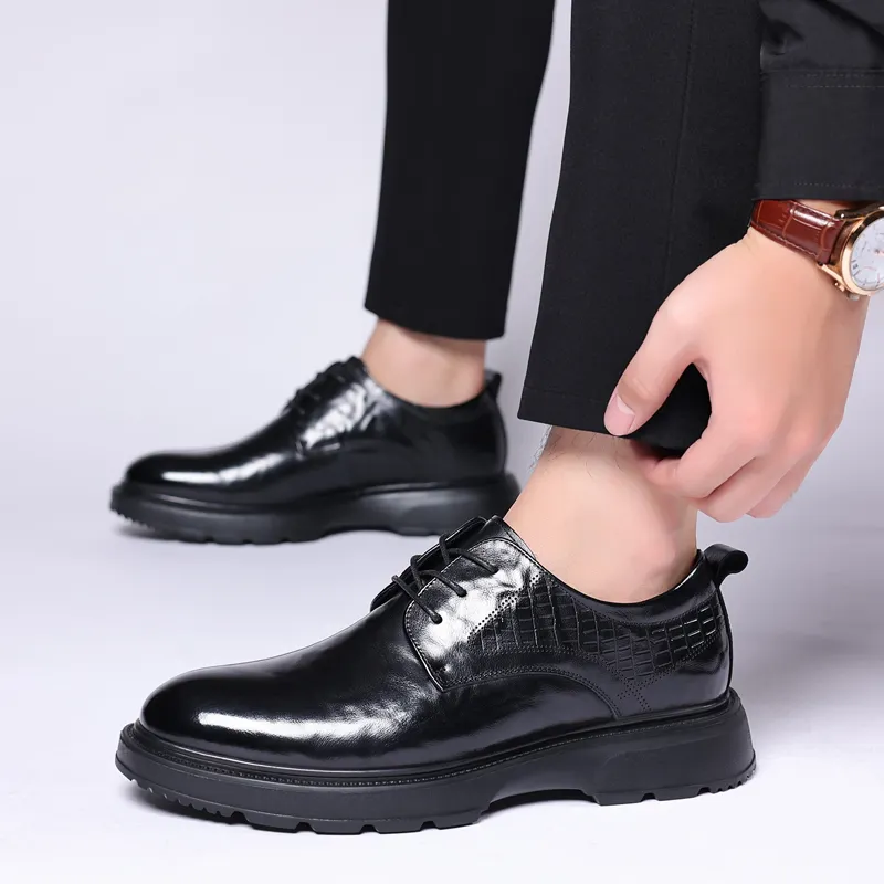 LUOMAIKE Dress Shoes Men Low Top Black/Brown-2