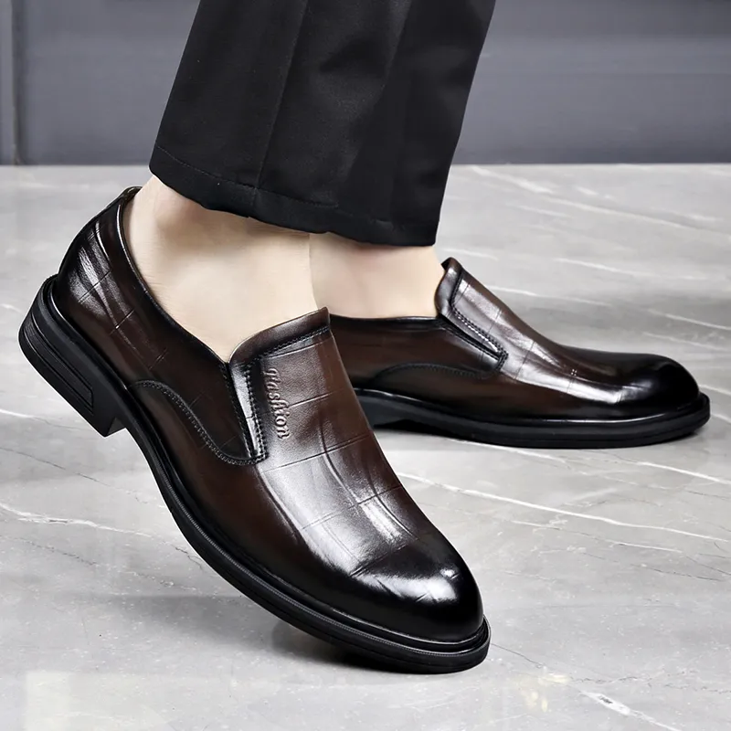 LUOMAIKE Dress Shoes Men Low Top Black/Brown-3