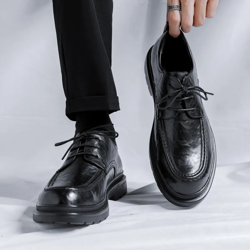 LUOMAIKE Dress Shoes Men Low Top Black, Brown-1