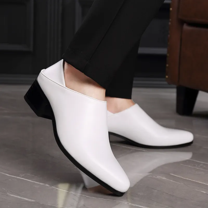 LUOMAIKE Dress Shoes Men Low Top White/Black-2