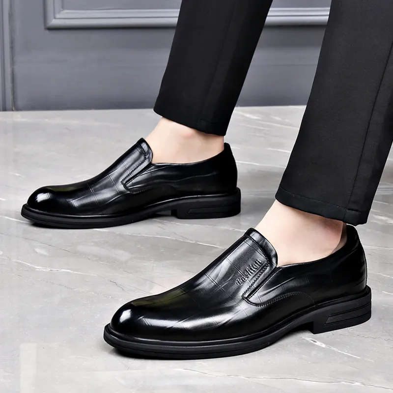 LUOMAIKE Dress Shoes Men Low Top Black/Brown-8