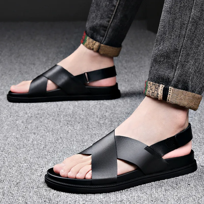 LUOMAIKE Beach Sandals Men's Black-7