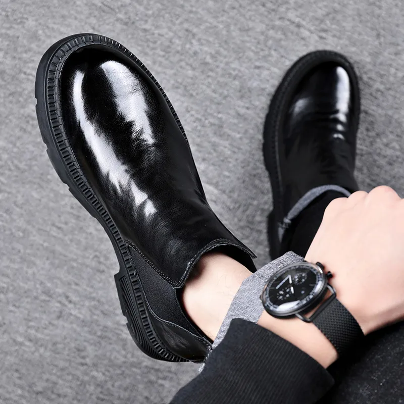 LUOMAIKE Short Chelsea Boots Men's Black-1