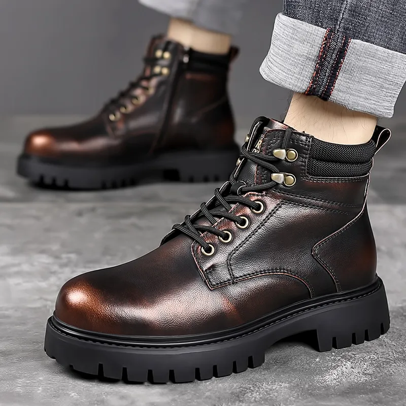 LUOMAIKE Short Martin Boot Men's Gradient Red-1