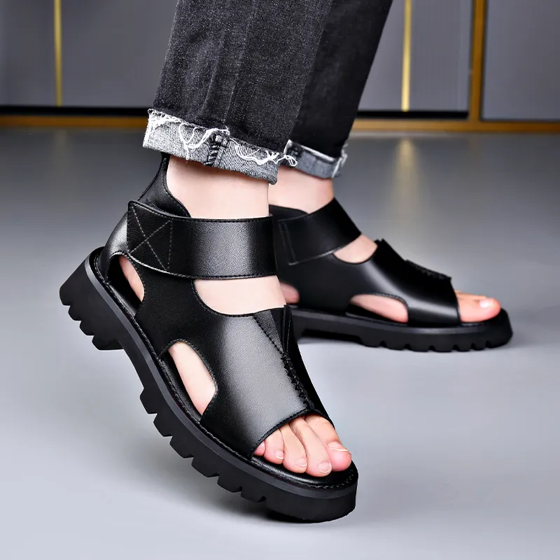 LUOMAIKE Beach Sandals Men's Black-3