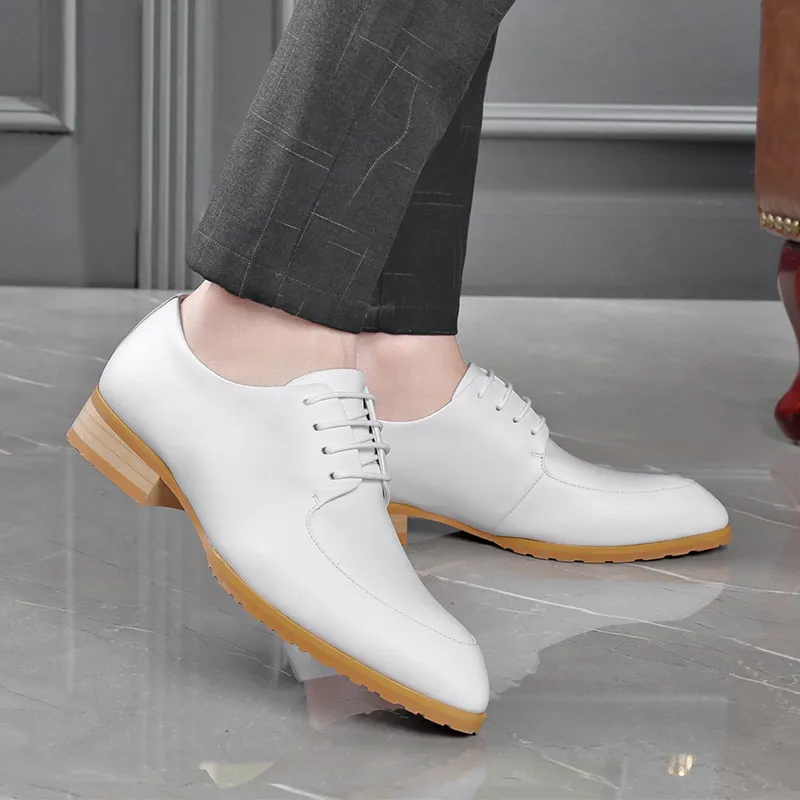 LUOMAIKE Dress Shoes Men's White-3