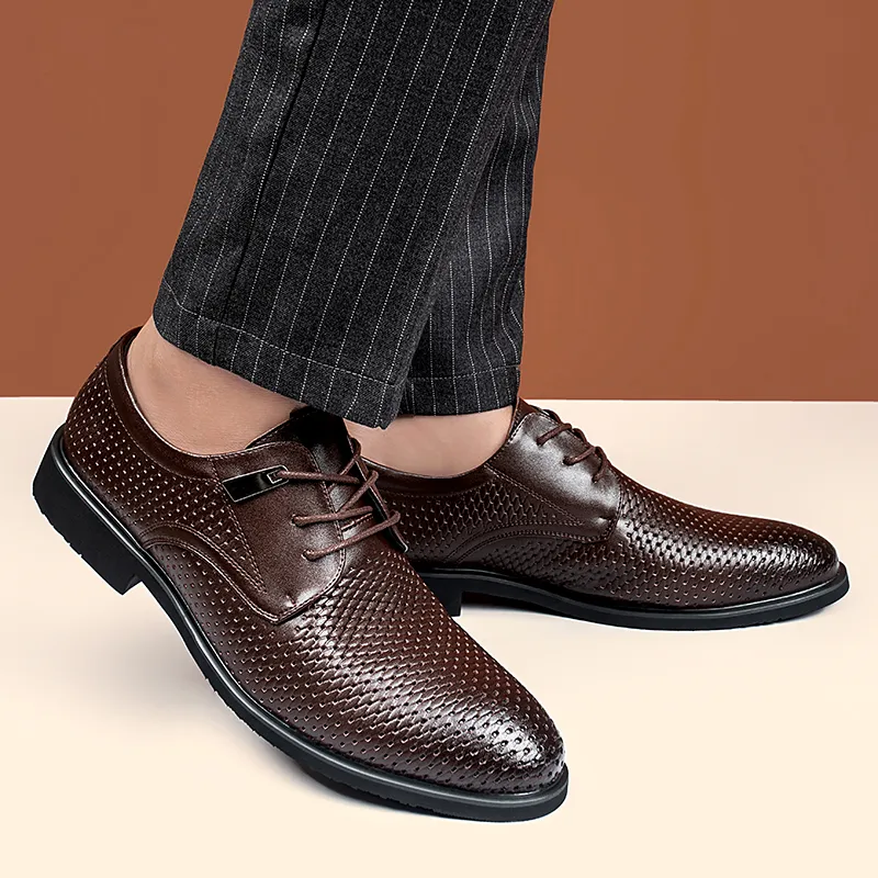 LUOMAIKE Dress Shoes Men Low Top Black, Brown-8