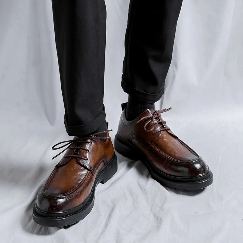 LUOMAIKE Dress Shoes Men Low Top Black, Brown-8