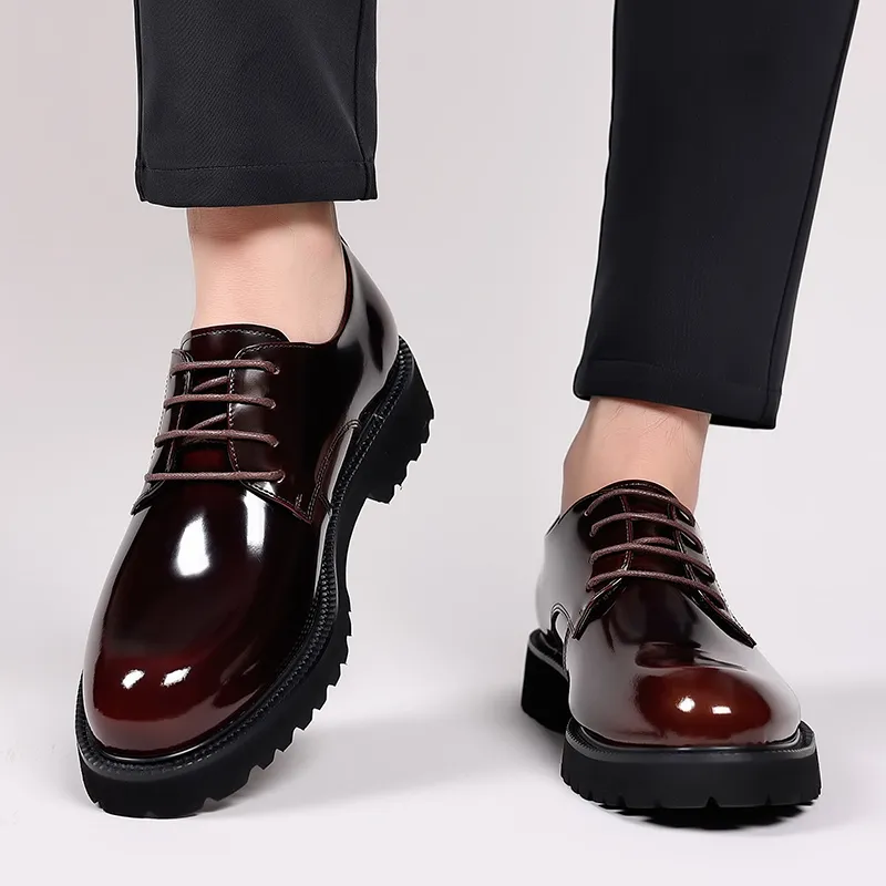 LUOMAIKE Dress Shoes Men Low Top Black, Brown-6