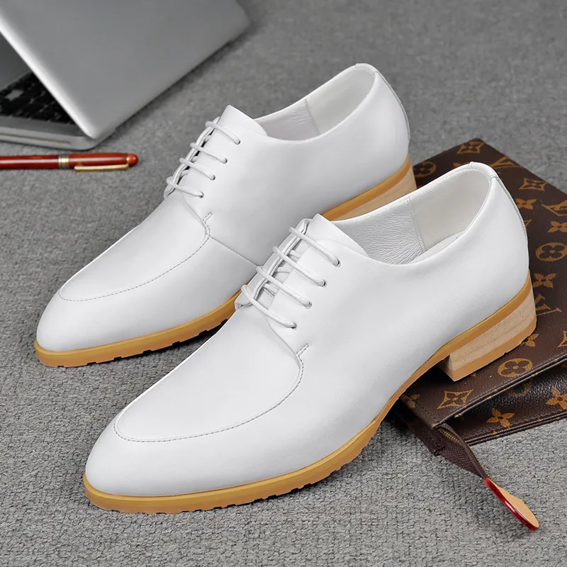 LUOMAIKE Dress Shoes Men's White-5