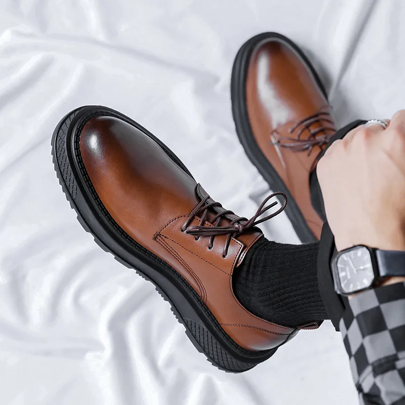 LUOMAIKE Dress Shoes Men Low Top Black, White, Brown-6
