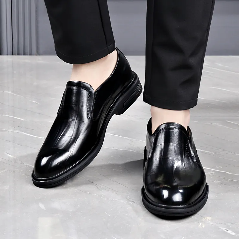 LUOMAIKE Dress Shoes Men Low Top Black/Brown-7
