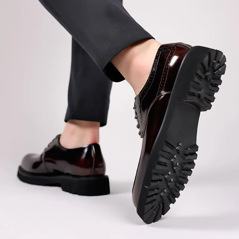 LUOMAIKE Dress Shoes Men Low Top Black, Brown-9