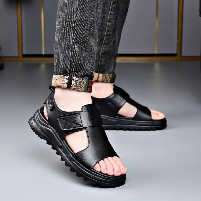LUOMAIKE Beach Sandals Men's Black-3