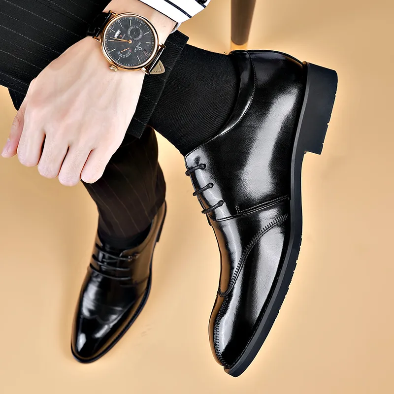 LUOMAIKE Dress Shoes Men Low Top Black, Brown-1