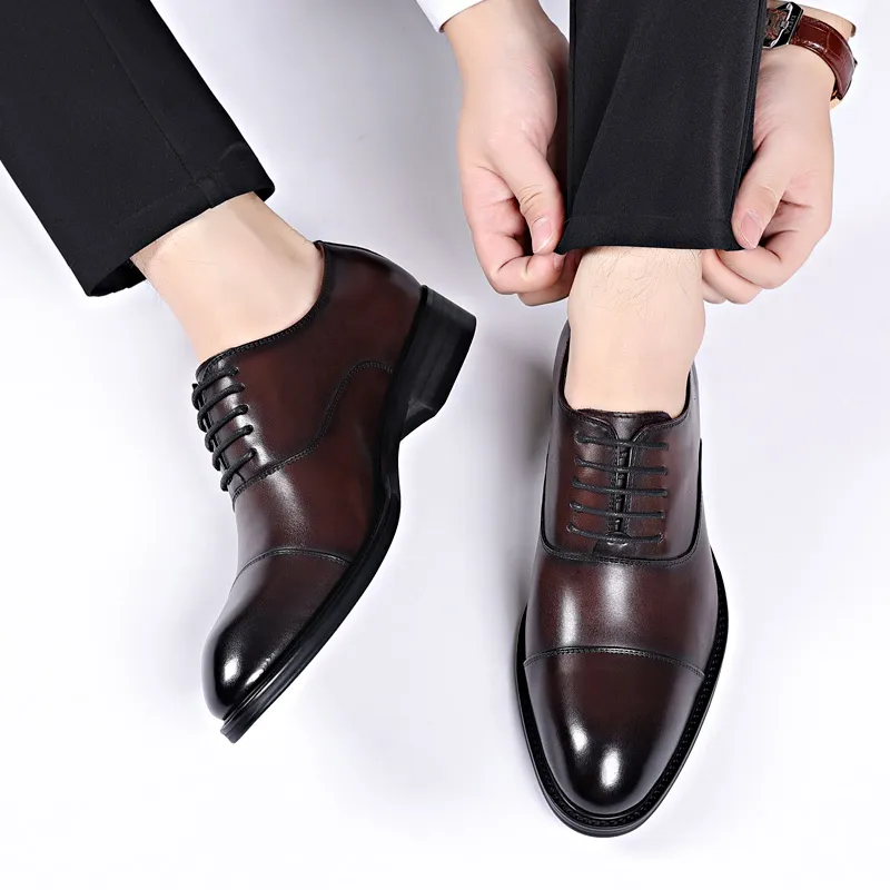 LUOMAIKE Dress Shoes Men Low Top Black, Brown-7