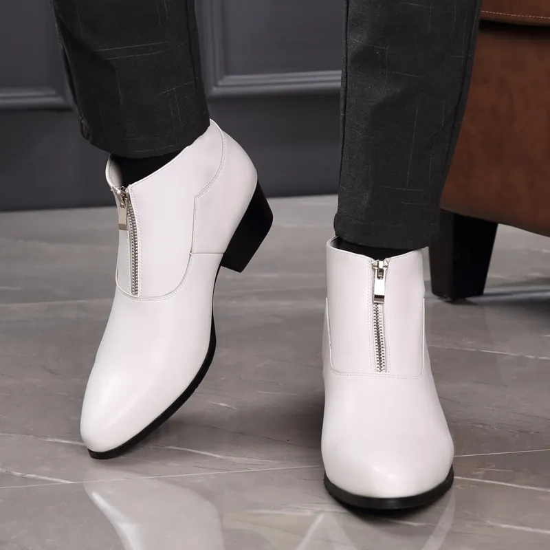 LUOMAIKE Ankle Boots Men White/Black-2